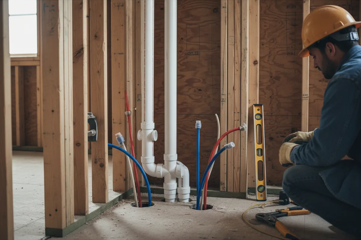 Drain and supply rough-in during Drain Cleaning in Osawatomie